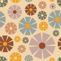 nahtloses Retro-Muster mit Blumen im Stil der 60er Jahre vektor