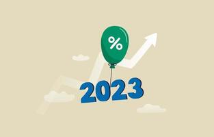 Inflation 2023. Zinsanpassung. Steuern erhöhen. Illustration vektor