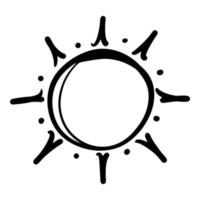 klotter skiss stil av Sol tecknad serie hand dragen illustration för begrepp design. vektor