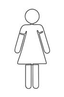 Damentoilette. Das Abzeichen einer Frau ist ein Toilettenschild. das Zeichen der Toilette. Vektorgrafiken. vektor