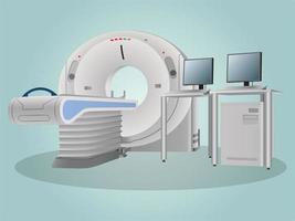 medizinische geräte und ct-scanner, scannen sie diagnostische poster pro vektor