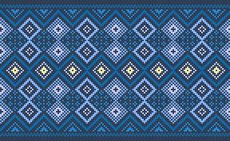 geometrisches ethnisches Muster, abstrakter Hintergrund der Vektorstickerei, Pixel im klassischen Navajo-Stil vektor