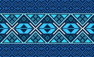 Stickerei ethnisches Muster, vektorgeometrischer abstrakter Hintergrund, Kreuzstich im klassischen Navajo-Stil vektor