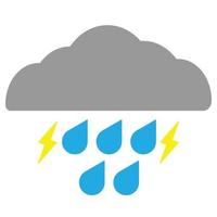 flaches Symbol für Gewitter vektor