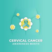 cervical cancer medvetenhet månad illustration design på januari vektor