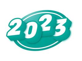 2023 Frohes neues Jahr 3D-Text vektor