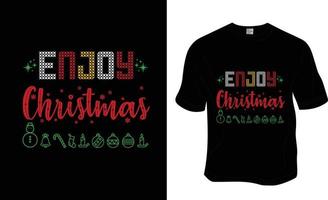 njut av de jul t-shirt design. redo till skriva ut för kläder, affisch, och illustration. modern, enkel, text t-shirt vektor
