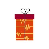 orange gåva låda. för födelsedag, firande, försäljning, webb sida. illustration för bakgrunder och förpackning. bild kan vara Begagnade för hälsning kort, posters och klistermärken. isolerat på vit bakgrund. vektor