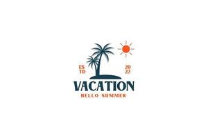 Strandurlaub-Logo-Design-Vorlage vektor