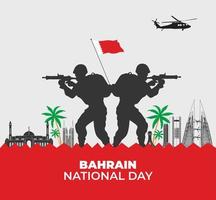 Nationalfeiertag Bahrains. bahrain verteidigungstag konzept. 16. dezember. vorlage für hintergrund, banner, karte, poster mit textbeschriftung. Vektor-Illustration. vektor