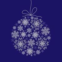vit snöflingor i de form av en jul boll. vektor