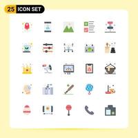 uppsättning av 25 modern ui ikoner symboler tecken för pi utbildning möbel företag bock redigerbar vektor design element