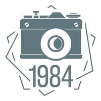 1984 Fotokamera-Logo, einfacher Stil vektor