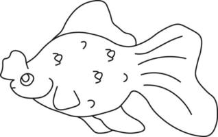 fisk ikon. vatten- djur med olika fenor, vågar, svans och gälar simning i de vatten. begrepp hand teckning vektor