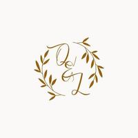 ql anfängliches Hochzeitsmonogramm-Logo vektor