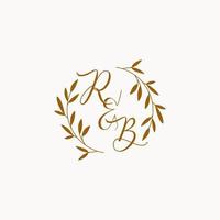 rb första bröllop monogram logotyp vektor