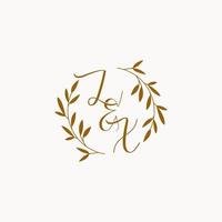 lx anfängliches Hochzeitsmonogramm-Logo vektor