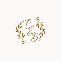 cb första bröllop monogram logotyp vektor