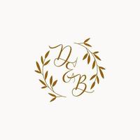 db anfängliches Hochzeitsmonogramm-Logo vektor