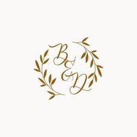 bd första bröllop monogram logotyp vektor