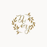 dy anfängliches Hochzeitsmonogramm-Logo vektor