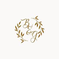 bg första bröllop monogram logotyp vektor
