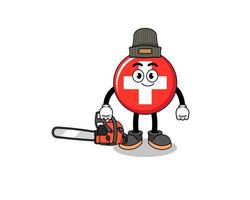 schweiz illustrationskarikatur als holzfäller vektor