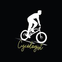 cyklist vektor t-shirt design. cykel t-shirt design. kan vara Begagnade för skriva ut muggar, klistermärke mönster, hälsning kort, affischer, påsar, och t-shirts.