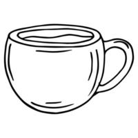 tasse kaffee skizze zeichnung vektor isoliert