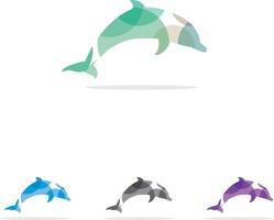 fisk illustration, färgrik delfin vektor