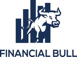 Finanzbullenlogodesign, Währung, Tier, Finanzen, Devisenmarktvektor vektor