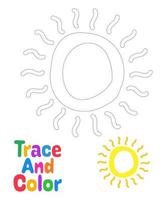 Arbeitsblatt zur Sonnenverfolgung für Kinder vektor