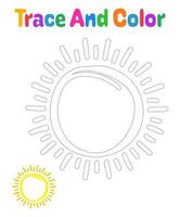 Arbeitsblatt zur Sonnenverfolgung für Kinder vektor