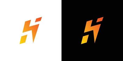 modernes und elegantes buchstabe h initialen elektrisches logo-design vektor
