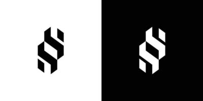 modernes und starkes ss-initialen-logo-design vektor