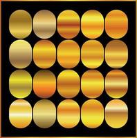 Goldgradientensatz Hintergrundvektorsymbol Textur metallische Illustration für Rahmen, Band, Banner, Münze und Etikett. vektor