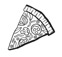 pizza skiva design. gott mat symbol. svart rader stil vektor. vektor