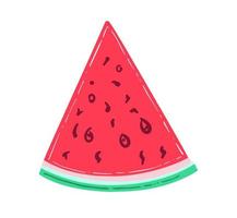 gezeichneter designvektor der wassermelonenkarikatur hand. Lebensmittel-Obst-Symbol. vektor