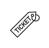 Ticket-Vektor-Gliederung-Icon-Design-Vorlage. Coupon-Festival-Papiersymbol. vektor