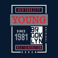 new york city junger typoraphie-t-shirt-designvektor der nächsten generation vektor