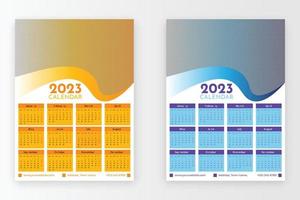 moderner Kalender 2023 Designvorlage. Wandkalender 2023 Jahre Design. vektor