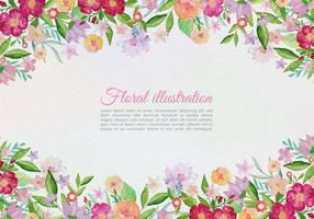 Gratis vektor hälsningskort med målade blommor