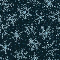 blå snöflinga enkel hand dragen vektor sömlös mönster. ny år, jul textur, vinter- snö, frysta is kristall, xmas frost symbol