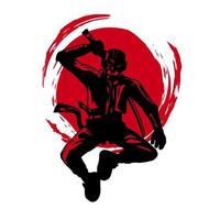 samuraj fäktare hjälte t-shirt färgrik design. abstrakt vektor illustration.