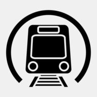 Symbol U-Bahn. Transportelemente. Symbole im Glyphenstil. gut für Drucke, Poster, Logos, Schilder, Werbung usw. vektor
