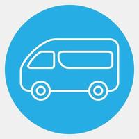 Icon-Van. Transportelemente. Symbole im blauen Stil. gut für Drucke, Poster, Logos, Schilder, Werbung usw. vektor