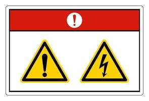 fara elektrisk chock fara symbol tecken på vit bakgrund vektor