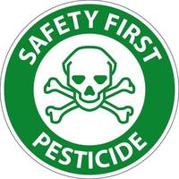 Safety First Pestizid-Symbolzeichen auf weißem Hintergrund vektor