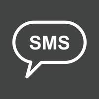 SMS-Blasenlinie invertiertes Symbol vektor