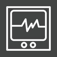 EKG-Monitorlinie invertiertes Symbol vektor